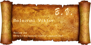 Beleznai Viktor névjegykártya